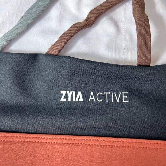Zyia Active Light N Tight Orange Black Colorblock Strappy Sports Bra Size M - Picture 5 of 11